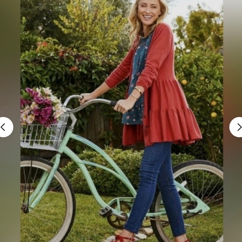 NWT, Matilda Jane “Love Me Tender” Red Cardigan Sweater, Size Small